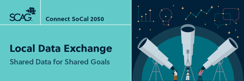 Local Data Exchange banner with telescopes and charts.