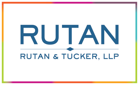 Rutan and Tucker, LLP logo with a colorful border.
