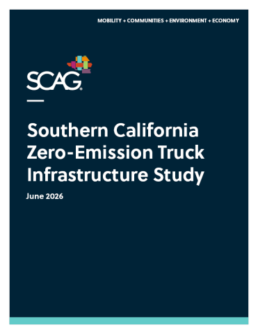 SCAG report cover titled "Southern California Zero-Emission Truck Infrastructure Study."