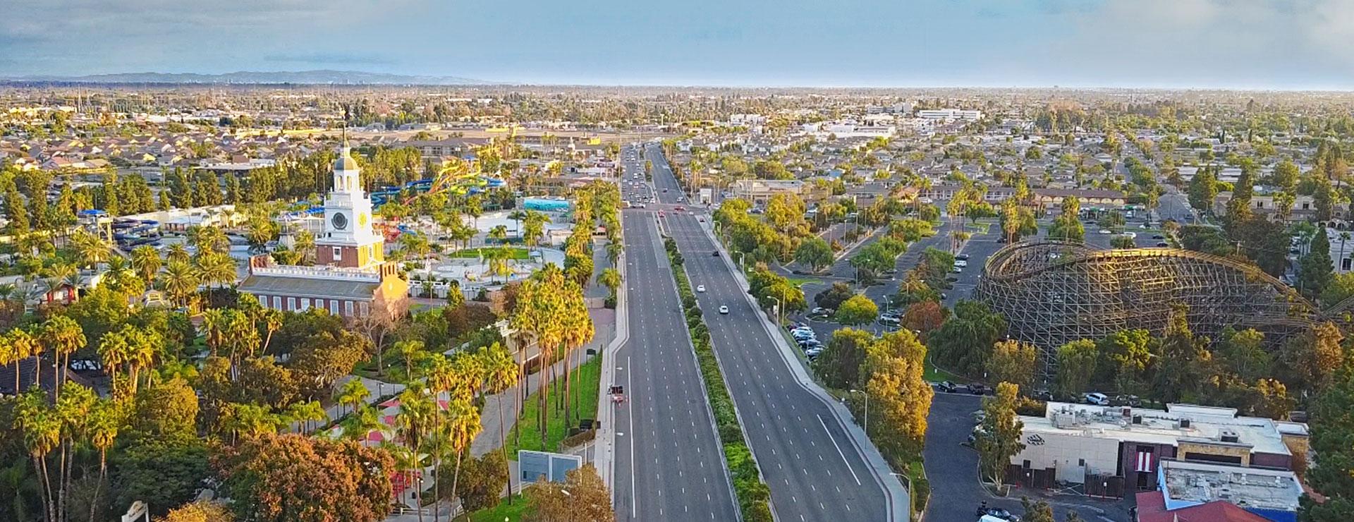 Aerial View of City of Buena Park California
