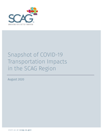 Snapshot of COVID-19 Transportation Impacts Cover Image