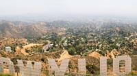 Shot of Hollywood Hills from behind the Hollywood Sign